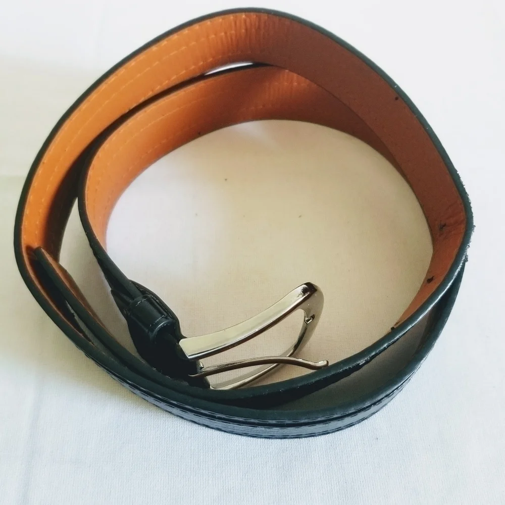 Black Genuine Leather Belt 45